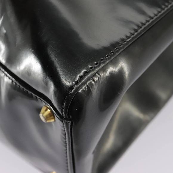 Christian Dior Hand Bag Patent leather Black Gold Auth 100880 - Picture 13 of 16